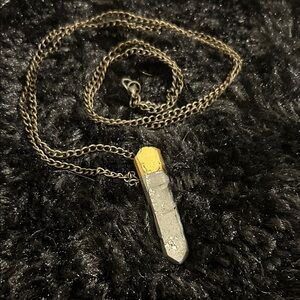 Gold and Silver stone/crystal Necklace